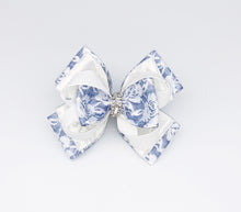 Load image into Gallery viewer, Denim and Lace Hair Bow

