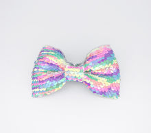 Load image into Gallery viewer, Rainbow Flip Sequin Hair Bow
