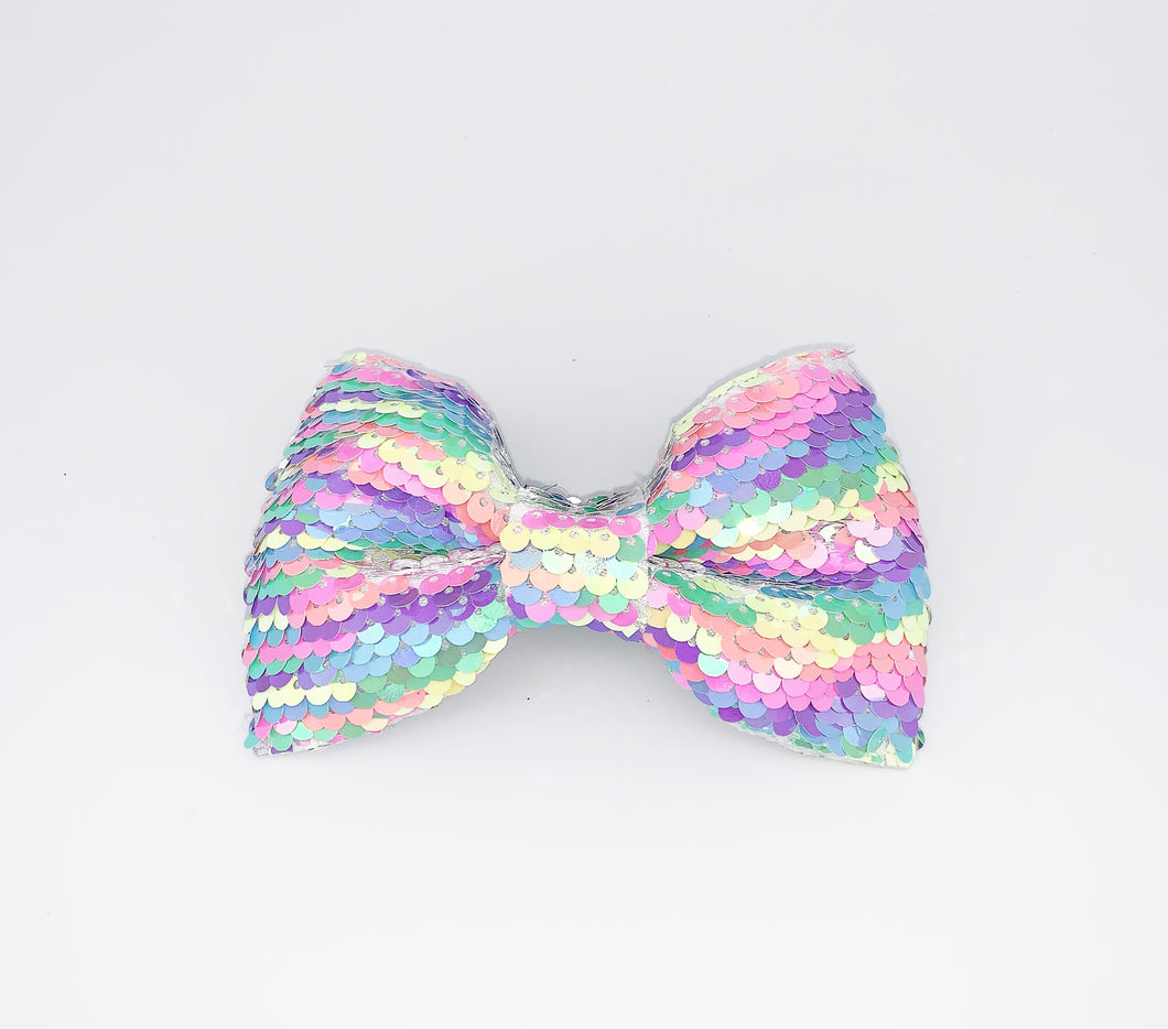 Rainbow Flip Sequin Hair Bow